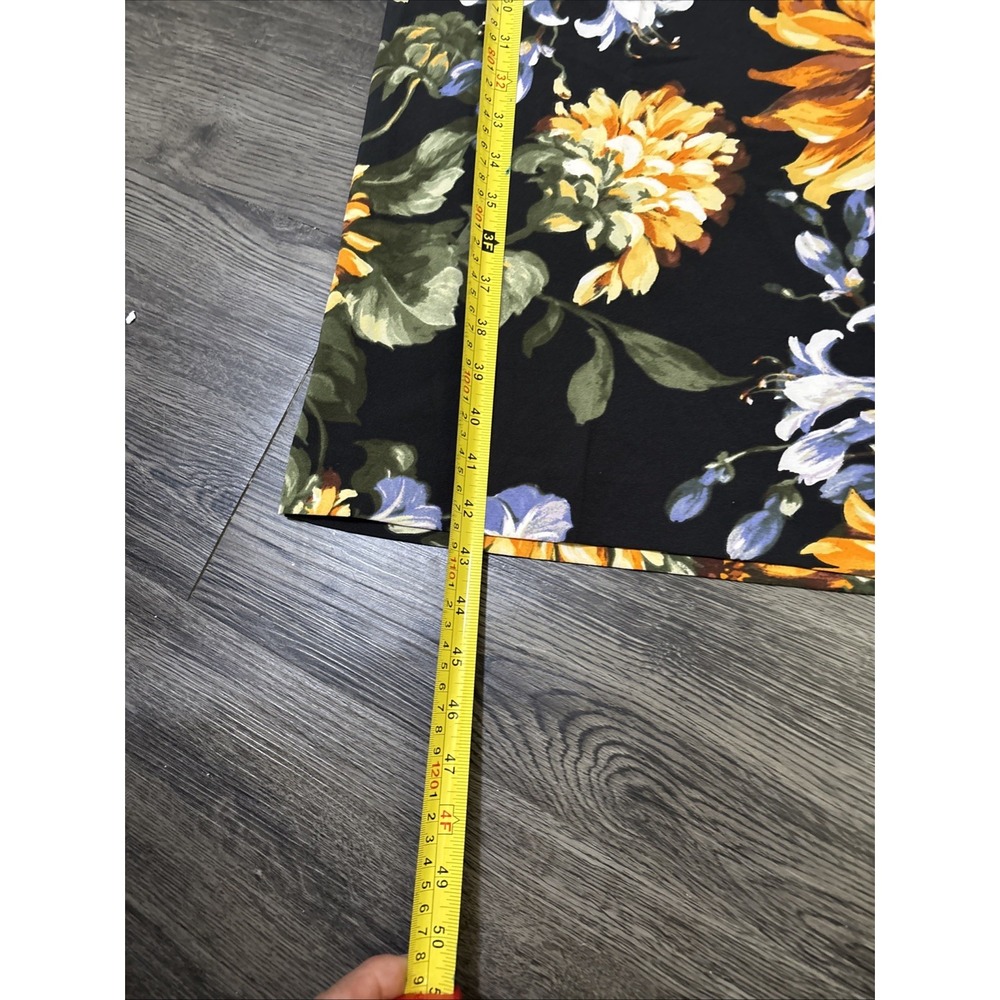 NWT NY&Co Women Size 12 Sunflower Floral Wide Leg Stretch Trousers Boho Summer - Picture 3 of 14